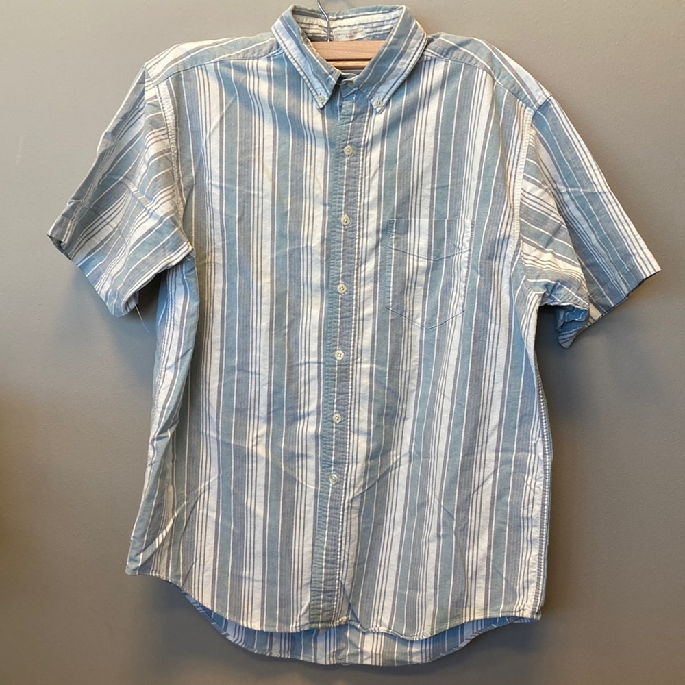 Vintage Arrow River Brand Button Down Short Sleeve Shirt Striped 100% Cotton
